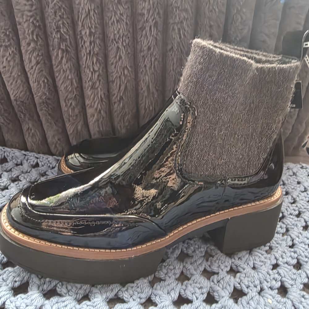 Dolce Vita Black Patent Ankle waterproof. Boots